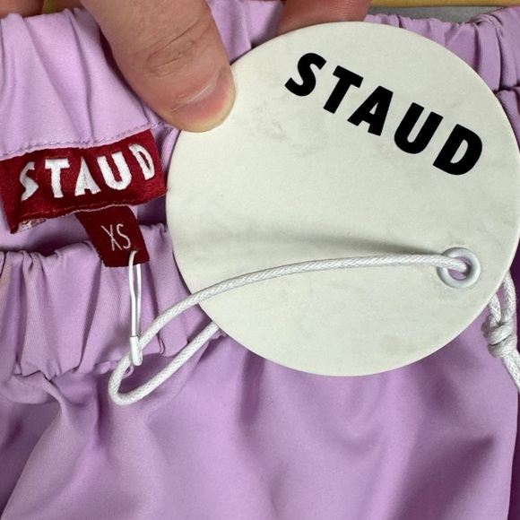 NWT Staud Lavender Purple Vine Dress Off Shoulder Crisp Heavyweight New Boho XS - Picture 5 of 11